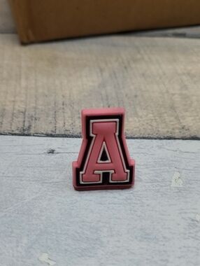 Pink Letter A Shoe Charm